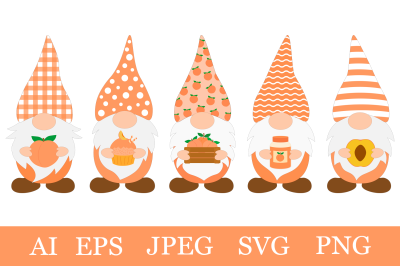 Gnomes Peach bundle. Gnomes SVG. Peach Gnomes sublimation
