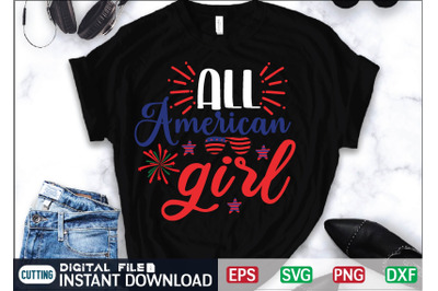 All American Girl Svg Cut File