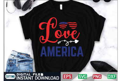 Love America Svg Cut File