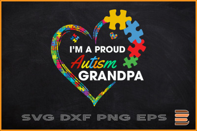 I&#039;m A Proud Autism Grandpa Autism Heart