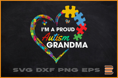 I&#039;m A Proud Autism Grandma Autism Heart