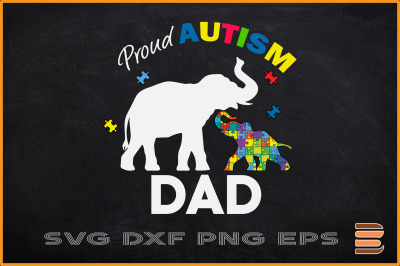 Proud Autism Dad Autism Elephan