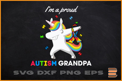 Proud Autism Grandpa Dabbing Unicorn