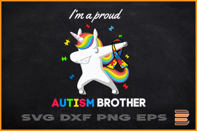 Proud Autism Brother Dabbing Unicorn