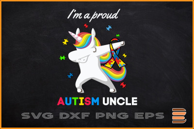 Proud Autism Uncle Dabbing Unicorn