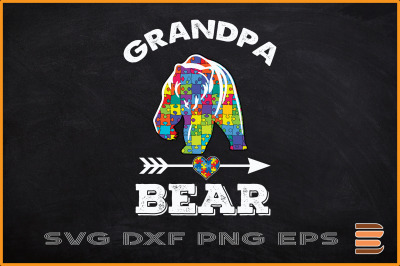 Grandpa Bear Puzzle Piece Autism Family