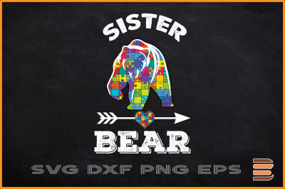 Sister Bear Puzzle Piece Autism Family