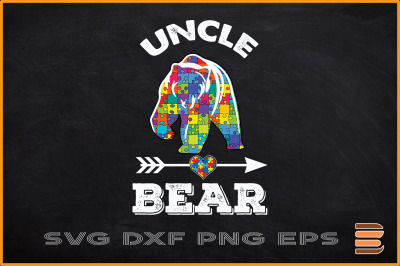 Uncle Bear Puzzle Piece Autism Family