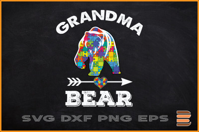 Grandma Bear Puzzle Piece Autism Family