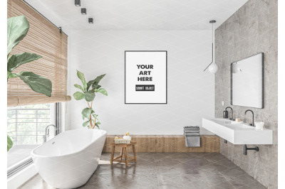 Interior scene artwork background frame mockup