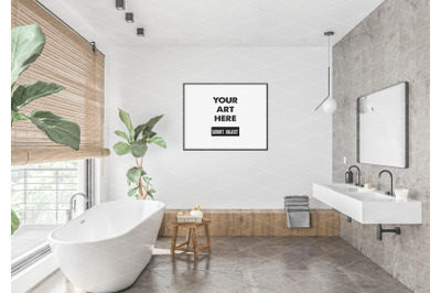 Interior scene artwork background frame mockup