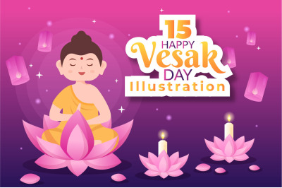 15 Vesak Day Celebration Cartoon Illustration