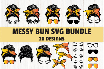 Messy Bun SVG Bundle