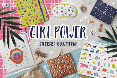 Girl Power stickers &amp; patterns