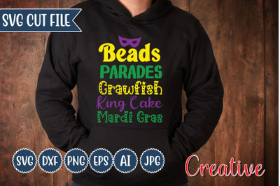 Beads Parades Crawfish King Cake Mardi Gras