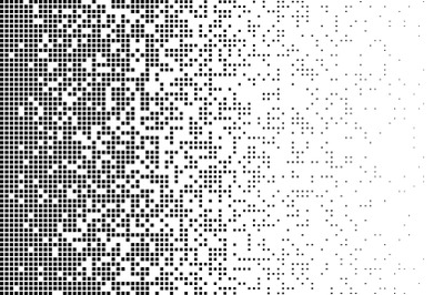 Pixel mosaic. Pixelated pattern, dispersion grayscale background. Busi