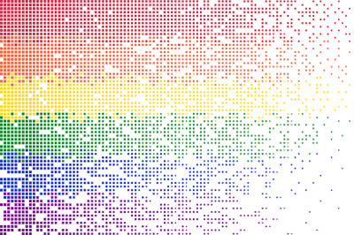 Lgbtq background. Lgbt flag&2C; rainbow colorful pixelated banner. Modern