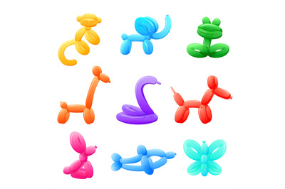 Balloon animals. Bright party balloons, kids birthday entertainment to