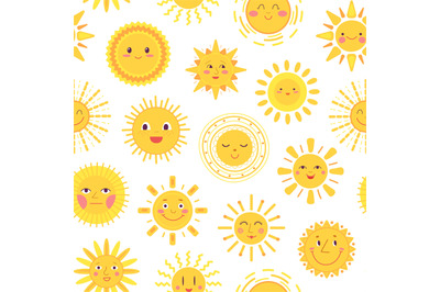 Yellow sun pattern. Summer suns, scribble sketch baby print. Morning c