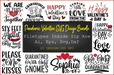 Pandemic Valentine SVG Design Bundle