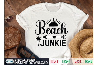 Beach Junkie SVG Cut file, summer file, summer cut file, beach Cut Fil