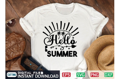 Hello Summer SVG Cut file&2C; summer file&2C; summer cut file&2C; beach Cut Fil