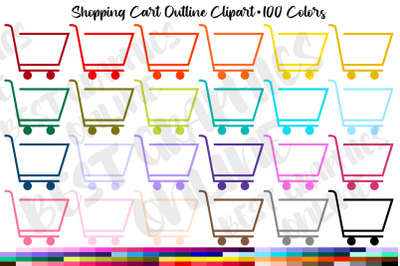 100 Shopping Cart Outline PNG Clipart
