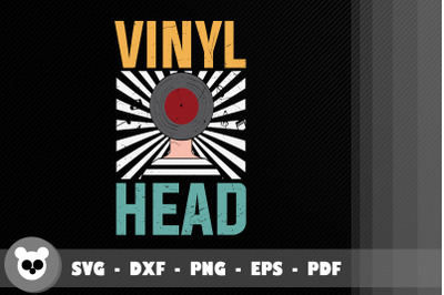 Record Cool Retro Style Vinyl Head