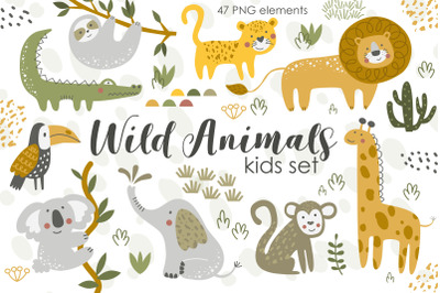 Wild Animals. Cute vectors collection.
