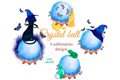 Witch Crystal ball clipart