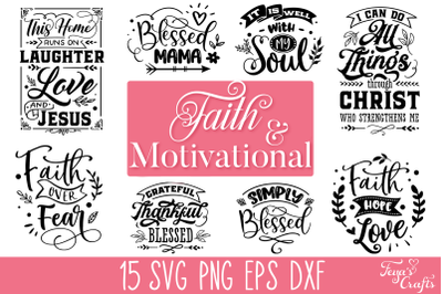 Faith &amp; Motivational SVG Cut Files Bundle