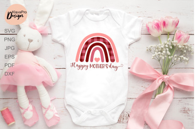 Happy Mother`s day Quote - SVG DXF PNG. Boho Rainbow
