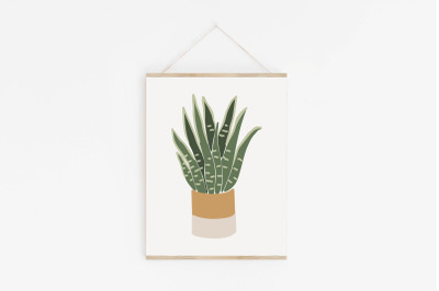 Boho cactus wall print, Home plant printable