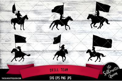 Drill team Silhouette, Equestrian Sport Vector | SVG | Clipart