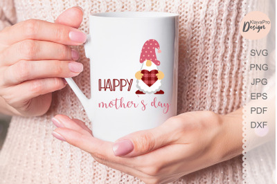 Mothers Day gnome SVG. Happy Mother&#039;s day lettering