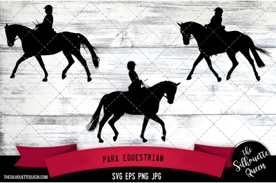 Para Equestrian Silhouette, Equestrian Sport Vector | SVG | Clipart