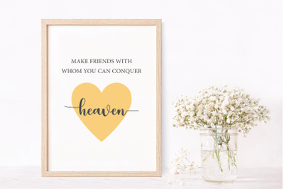 Friendship poster&2C; Friend sign&2C; Friendship quote&2C; Gift for friends