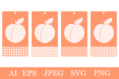 Peach Gift Tags. Peach Gift Tags template. Peach Tags SVG