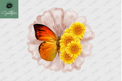 Sunflower Butterfly Sublimation