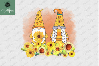 Gnome Love Sunflowers Tshirt Design