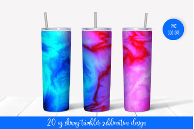 Pink Blue Marble Tumbler Sublimation Design. 20oz Skinny Tumbler Wrap