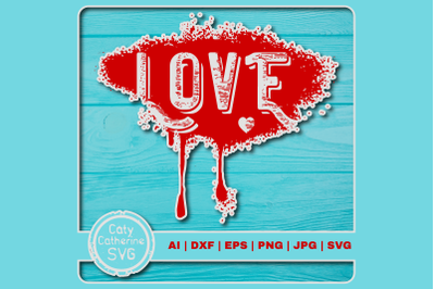 Love Spray Paint Grunge Love Heart Graphic SVG Cut File