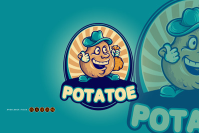 Delicious funny potato logo illustrations