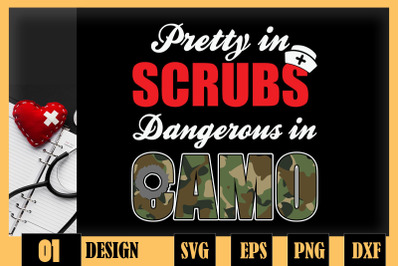 Nurse Pretty In Scrubs Dangerous In Camo