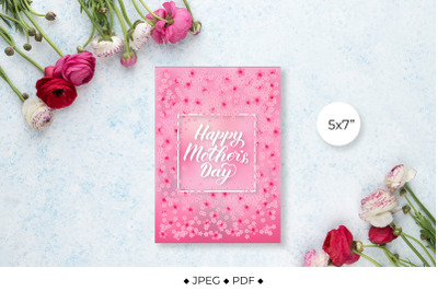&nbsp;Mothers Day card with spring flowers
