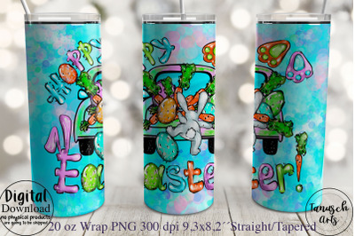 Hoppy Easter Bunny with Truck 20 oz Tumbler Sublimation PNG