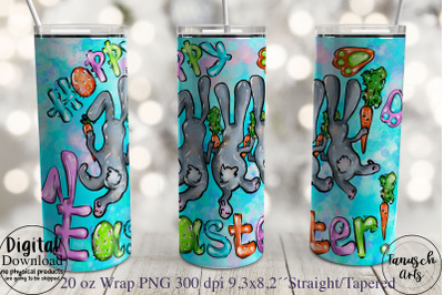Hoppy Easter Rabbits 20 Oz Tumbler Wrap Sublimation
