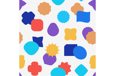 Geometric figures pattern. Seamless print with abstract cute bold shap