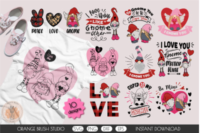 Valentine Gnomes SVG Bundle Cute Love Quotes