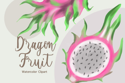 Dragon Fruit, Watercolor Clipart Png, Painting Pink Pitaya, Art Tropic